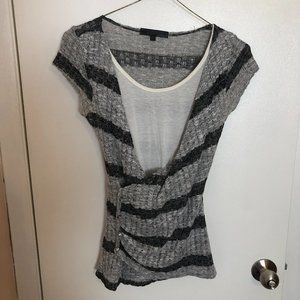 Gray & black striped t-shirt